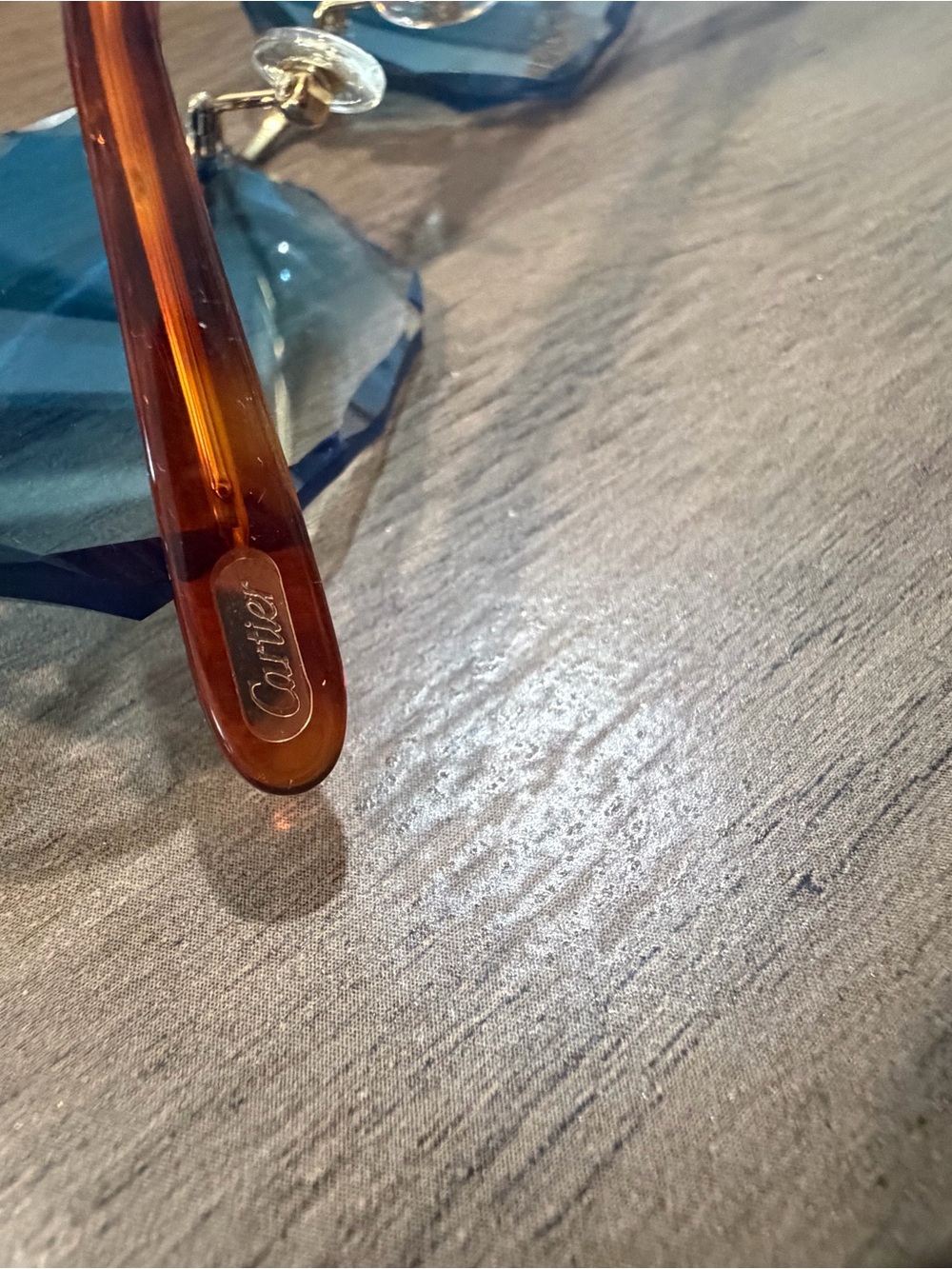 Cartier Rimless Blue Gradient Sunglasses - Picture 4 of 6